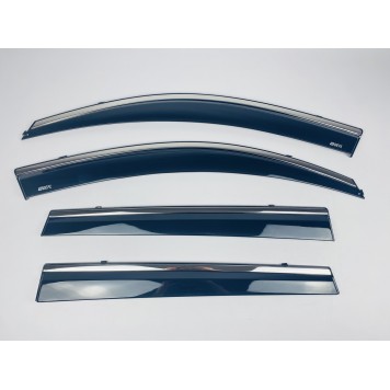 Дефлектори вікон Toyota RAV-4 2006-2013 з нерж. хром полоскою-1